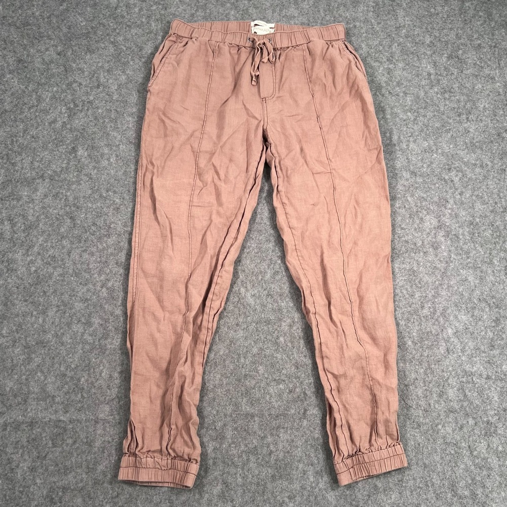 Cynthia Rowley Mauve Pink Linen‎ Drawstring Jogger Pants Women's Size Medium